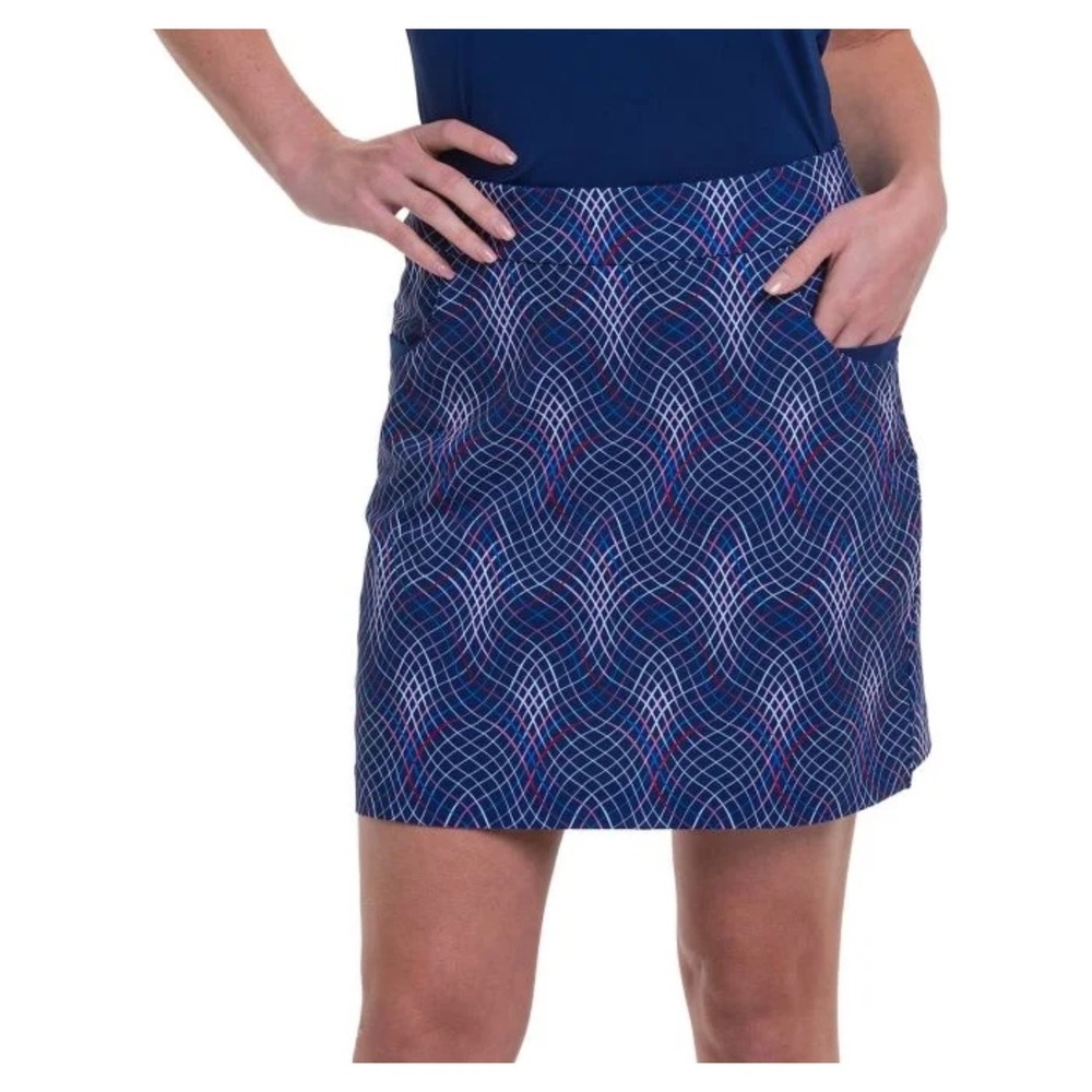 EP New York Womens Tech Stretch Swirl Print Golf‎ Skort Medium Tennis Pickleball